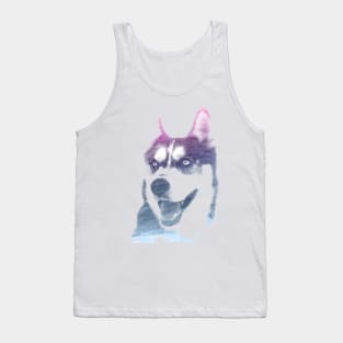 Husky Superimposed Watercolor Tank Top